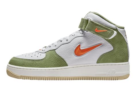 Air Force 1 Mid 'Olive Green and Total Orange' (DQ3505